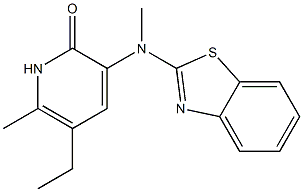 5-Ethyl-6-methyl-3-(benzothiazole-2-ylmethylamino)-2(1H)-pyridinone Struktur