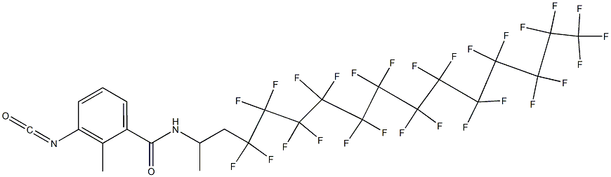 3-Isocyanato-2-methyl-N-[2-(heptacosafluorotridecyl)-1-methylethyl]benzamide Struktur