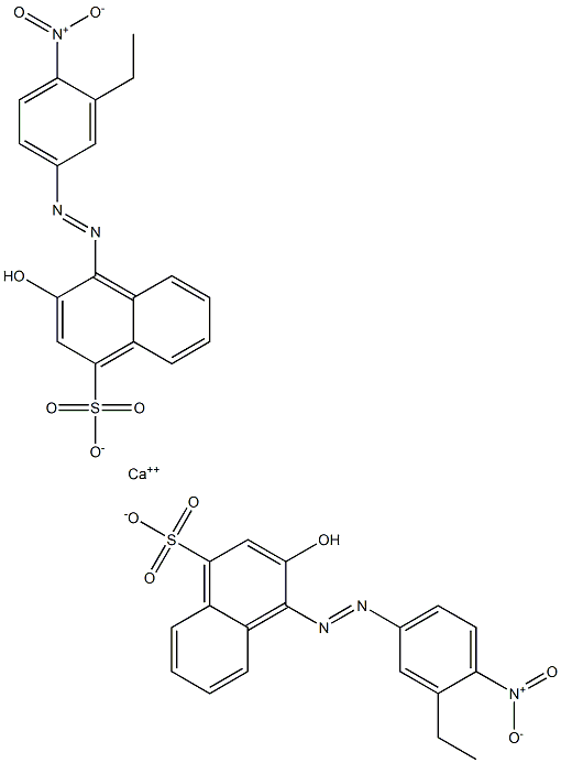 Bis[1-[(3-ethyl-4-nitrophenyl)azo]-2-hydroxy-4-naphthalenesulfonic acid]calcium salt Struktur