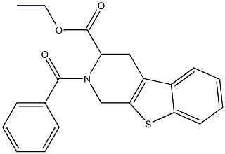 1,2,3,4-Tetrahydro-2-benzoyl[1]benzothieno[2,3-c]pyridine-3-carboxylic acid ethyl ester Struktur