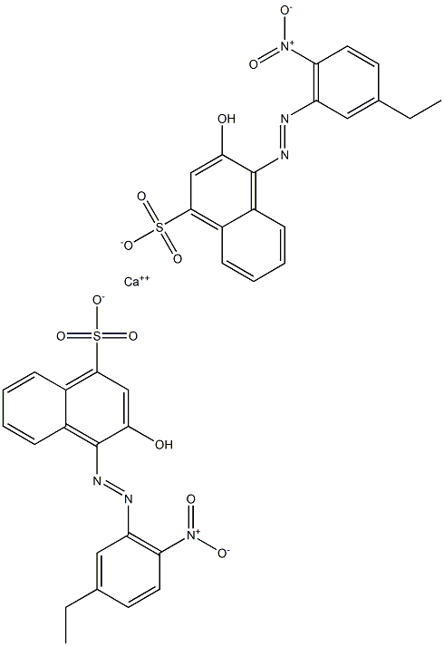 Bis[1-[(3-ethyl-6-nitrophenyl)azo]-2-hydroxy-4-naphthalenesulfonic acid]calcium salt Struktur