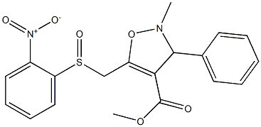 2-Methyl-3-phenyl-5-[[(2-nitrophenyl)sulfinyl]methyl]-2,3-dihydroisoxazole-4-carboxylic acid methyl ester Struktur