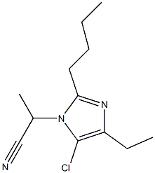 2-Butyl-5-chloro-1-(1-cyanoethyl)-4-ethyl-1H-imidazole Struktur