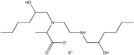 2-[N-(2-Hydroxyhexyl)-N-[2-(2-hydroxyhexylamino)ethyl]amino]propionic acid potassium salt Struktur