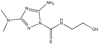 5-Amino-3-(dimethylamino)-N-(2-hydroxyethyl)-1H-1,2,4-triazole-1-carbothioamide Struktur