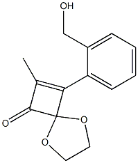 7-Methyl-8-(2-hydroxymethylphenyl)-1,4-dioxaspiro[4.3]oct-7-en-6-one Struktur