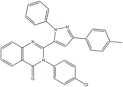 3-(4-Chlorophenyl)-2-[3-(4-methylphenyl)-1-(phenyl)-1H-pyrazol-5-yl]quinazolin-4(3H)-one Struktur