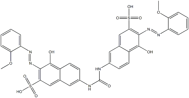 7,7'-(Carbonylbisimino)bis[4-hydroxy-3-(2-methoxyphenylazo)-2-naphthalenesulfonic acid] Struktur