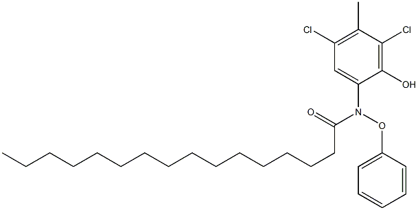 2-(2-Tetradecylphenoxyacetylamino)-4,6-dichloro-5-methylphenol Struktur