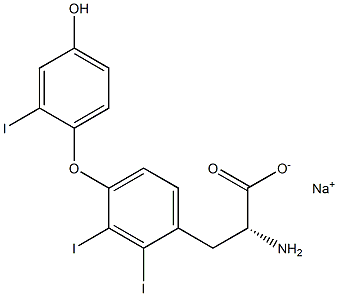 (R)-2-Amino-3-[4-(4-hydroxy-2-iodophenoxy)-2,3-diiodophenyl]propanoic acid sodium salt Struktur