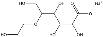 2,3,4,6-Tetrahydroxy-5-(2-hydroxyethoxy)hexanoic acid sodium salt Struktur