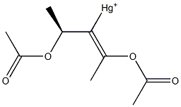 (-)-(Acetyloxy)[(Z)-1-[(S)-1-(acetyloxy)ethyl]-1-propenyl] mercury(II) Struktur