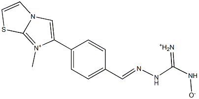 7-Methyl-6-[4-[2-[iminio(hydroxyamino)methyl]hydrazonomethyl]phenyl]imidazo[2,1-b]thiazol-7-ium Struktur