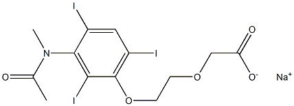 2-[2-[3-(N-Methylacetylamino)-2,4,6-triiodophenoxy]ethoxy]acetic acid sodium salt Struktur