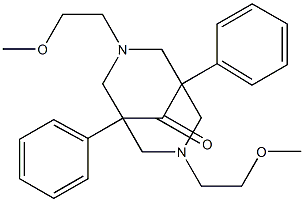 3,7-Bis(2-methoxyethyl)-1,5-diphenyl-3,7-diazabicyclo[3.3.1]nonan-9-one Struktur