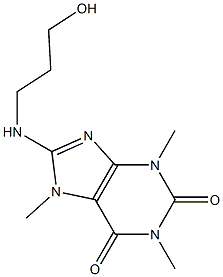 3,7-Dihydro-8-[(3-hydroxypropyl)amino]-1,3,7-trimethyl-1H-purine-2,6-dione Struktur