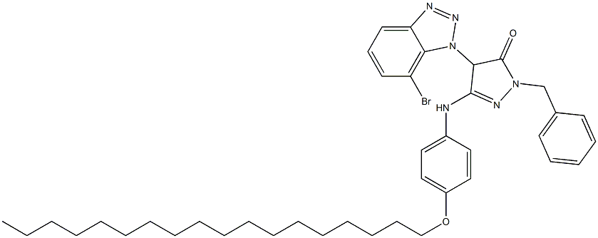 1-Benzyl-4-(7-bromo-1H-benzotriazol-1-yl)-3-[4-(octadecyloxy)anilino]-5(4H)-pyrazolone Struktur