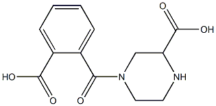 2-(3-Carboxy-1-piperazinylcarbonyl)benzoic acid Struktur