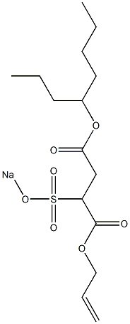 2-(Sodiosulfo)succinic acid 4-octyl 1-(2-propenyl) ester Struktur