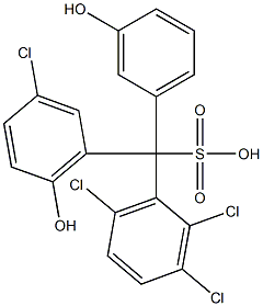 (3-Chloro-6-hydroxyphenyl)(2,3,6-trichlorophenyl)(3-hydroxyphenyl)methanesulfonic acid Struktur