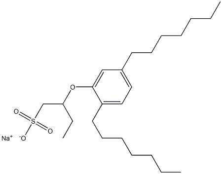 2-(2,5-Diheptylphenoxy)butane-1-sulfonic acid sodium salt Struktur