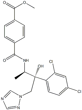 N-[(1R,2R)-2-(2,4-Dichlorophenyl)-2-hydroxy-1-methyl-3-(1H-1,2,4-triazol-1-yl)propyl]4-(methoxycarbonyl)benzamide Struktur