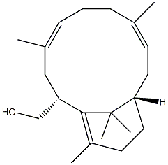 (2R,11S,4E,8E)-4,8,14,15,15-Pentamethylbicyclo[9.3.1]pentadeca-4,8,14(1)-triene-2-methanol Struktur