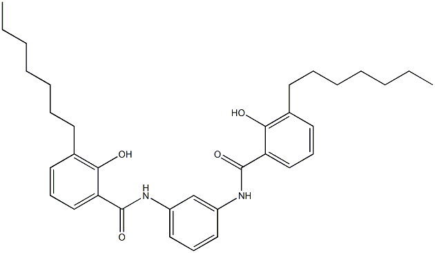 N,N'-Bis(3-heptylsalicyloyl)-m-phenylenediamine Struktur