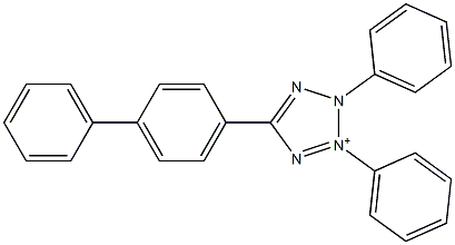 2,3-Diphenyl-5-(4-biphenylyl)-2H-tetrazol-3-ium Struktur