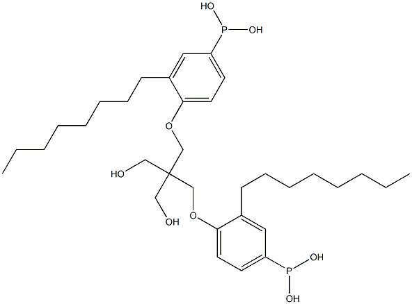 P,P'-[2,2-Bis(2-octylphenoxymethyl)-1,3-propanediylbis(oxy)]bisphosphonous acid Struktur