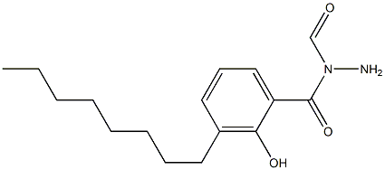 3-Octylsalicylic acid N-formyl hydrazide Struktur