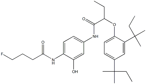 2-(4-Fluorobutyrylamino)-5-[2-(2,4-di-tert-amylphenoxy)butyrylamino]phenol Struktur