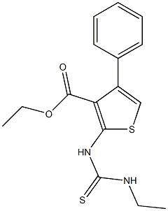 2-(3-Ethylthioureido)-4-phenylthiophene-3-carboxylic acid ethyl ester Struktur