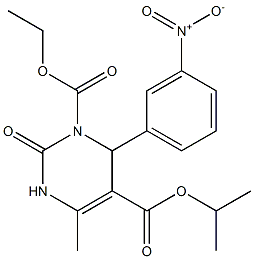 1,2,3,4-Tetrahydro-6-methyl-4-(3-nitrophenyl)-2-oxopyrimidine-3,5-dicarboxylic acid 3-ethyl 5-isopropyl ester Struktur