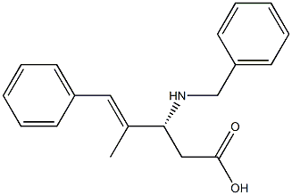 (3R)-4-Methyl-3-(benzylamino)-5-phenyl-4-pentenoic acid Struktur