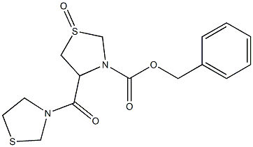 3-Benzyloxycarbonyl-4-[(thiazolidin-3-yl)carbonyl]thiazolidine 1-oxide Struktur