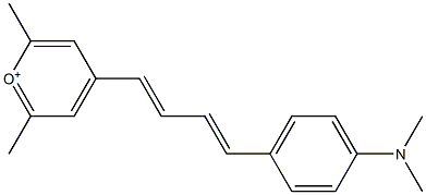 2,6-Dimethyl-4-[4-[4-(dimethylamino)phenyl]-1,3-butadienyl]pyrylium Struktur