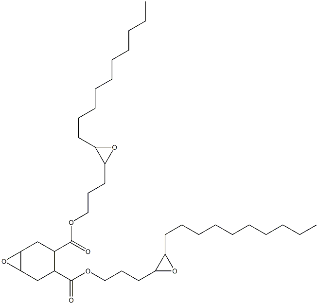 7-Oxabicyclo[4.1.0]heptane-3,4-dicarboxylic acid bis(4,5-epoxypentadecan-1-yl) ester Struktur