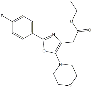 2-(4-Fluorophenyl)-5-morpholinooxazole-4-acetic acid ethyl ester Struktur