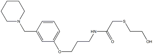 N-[3-[3-(Piperidinomethyl)phenoxy]propyl]-2-[(2-hydroxyethyl)thio]acetamide Struktur