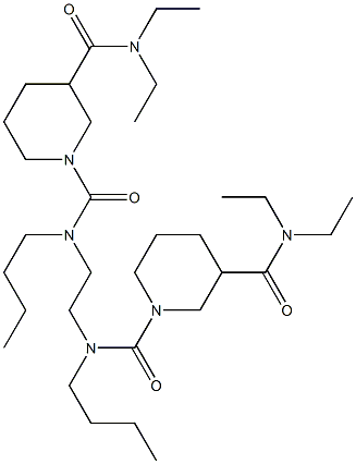 N,N''-Ethylenebis(N-butyl-N',N'-diethyl-1,3-piperidinedicarboxamide) Struktur