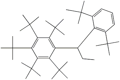 1-(Penta-tert-butylphenyl)-1-(2,6-di-tert-butylphenyl)propane Struktur