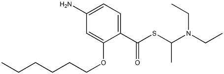 4-Amino-2-(hexyloxy)thiobenzoic acid S-[1-(diethylamino)ethyl] ester Struktur