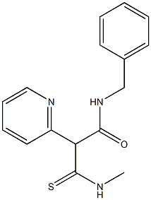 N-Methyl-2-benzylcarbamoyl-2-(2-pyridyl)thioacetamide Struktur