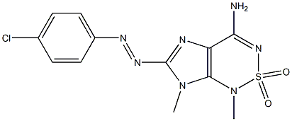 4-Amino-1,7-dimethyl-6-[(4-chlorophenyl)azo]-1H,7H-imidazo[4,5-c][1,2,6]thiadiazine 2,2-dioxide Struktur