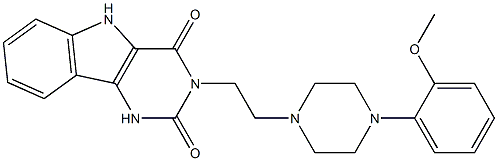 2-[2-[4-(2-Methoxyphenyl)-piperazino]ethyl]-2,4,9-triaza-9H-fluorene-1,3(2H,4H)-dione Struktur