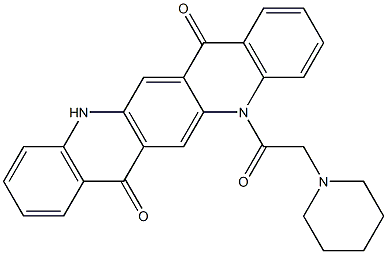 5,12-Dihydro-5-(piperidinomethylcarbonyl)quino[2,3-b]acridine-7,14-dione Struktur