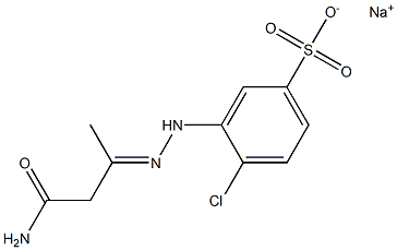 3-[N'-(2-Carbamoyl-1-methylethylidene)hydrazino]-4-chlorobenzenesulfonic acid sodium salt Struktur