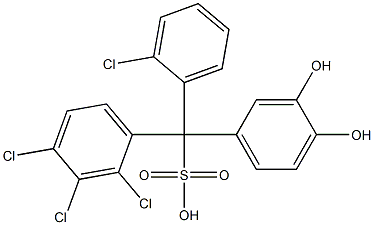 (2-Chlorophenyl)(2,3,4-trichlorophenyl)(3,4-dihydroxyphenyl)methanesulfonic acid Struktur