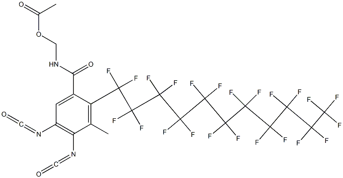 N-(Acetyloxymethyl)-2-(tricosafluoroundecyl)-4,5-diisocyanato-3-methylbenzamide Struktur